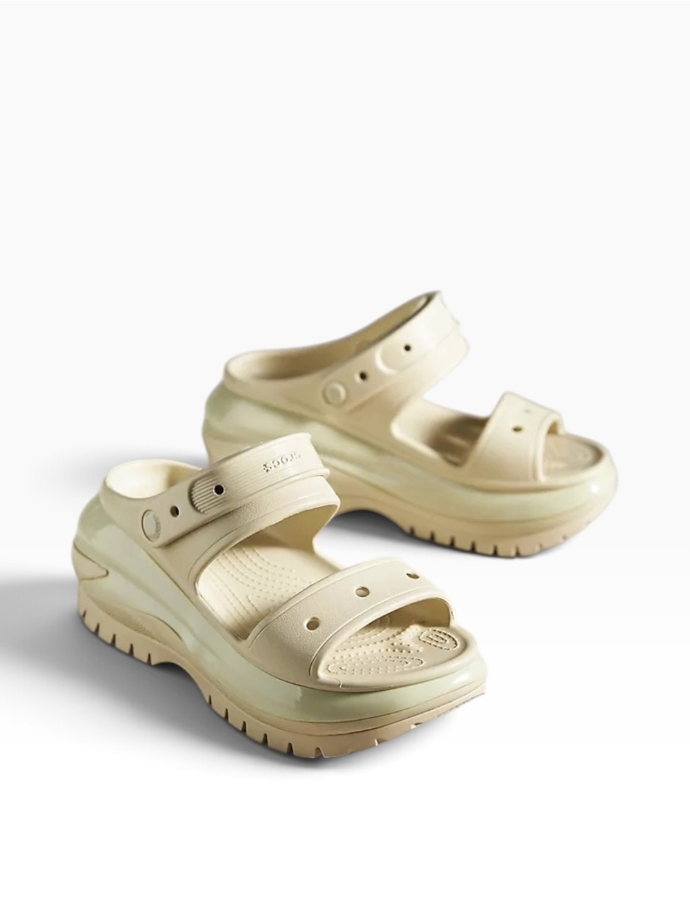 CROCS Mega Crush Sandals in Cream